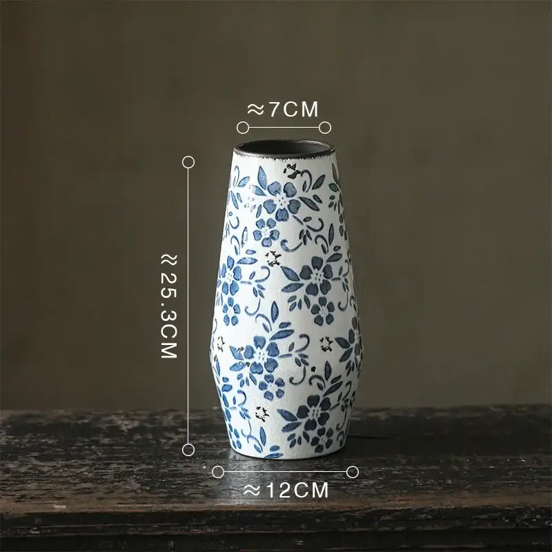 Blue white porcelain vase hydroponic living room ceramic pot
