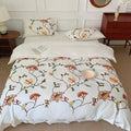 Bohemia floral embroidery white cotton duvet cover bedding set bedroom