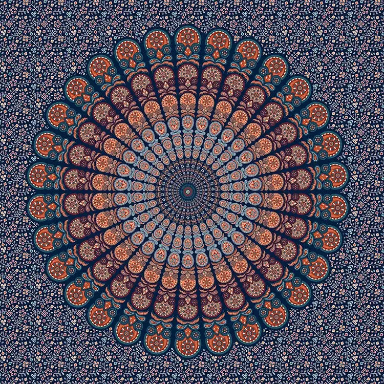 Bohemia room fabric poster beige floral mandala tapestry bedroom decor