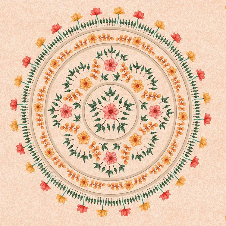 Bohemia room fabric poster beige floral mandala tapestry bedroom decor