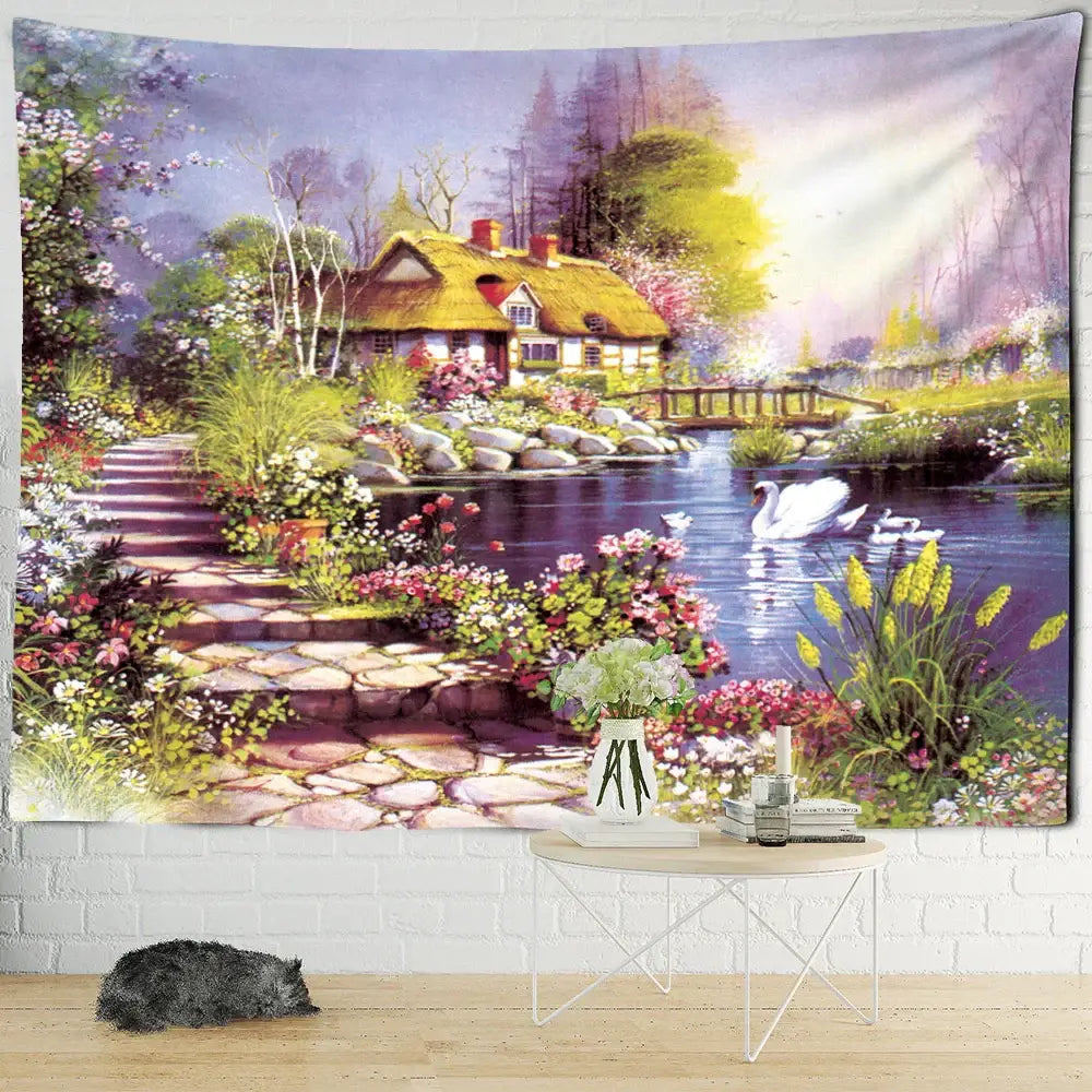 Bohemian autumn forest wall hanging living room decorbites forest