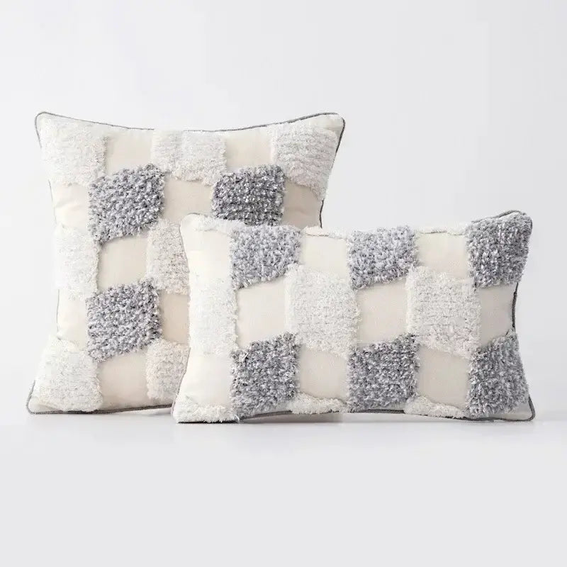 Bohemian beige and brown tufted cushion cover living room pillow