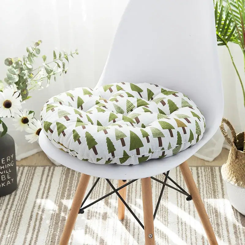 Bohemian blue green & red geometric meditation cushion pouf living room