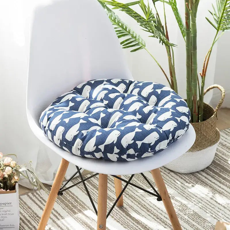 Bohemian blue green & red geometric meditation cushion pouf living room