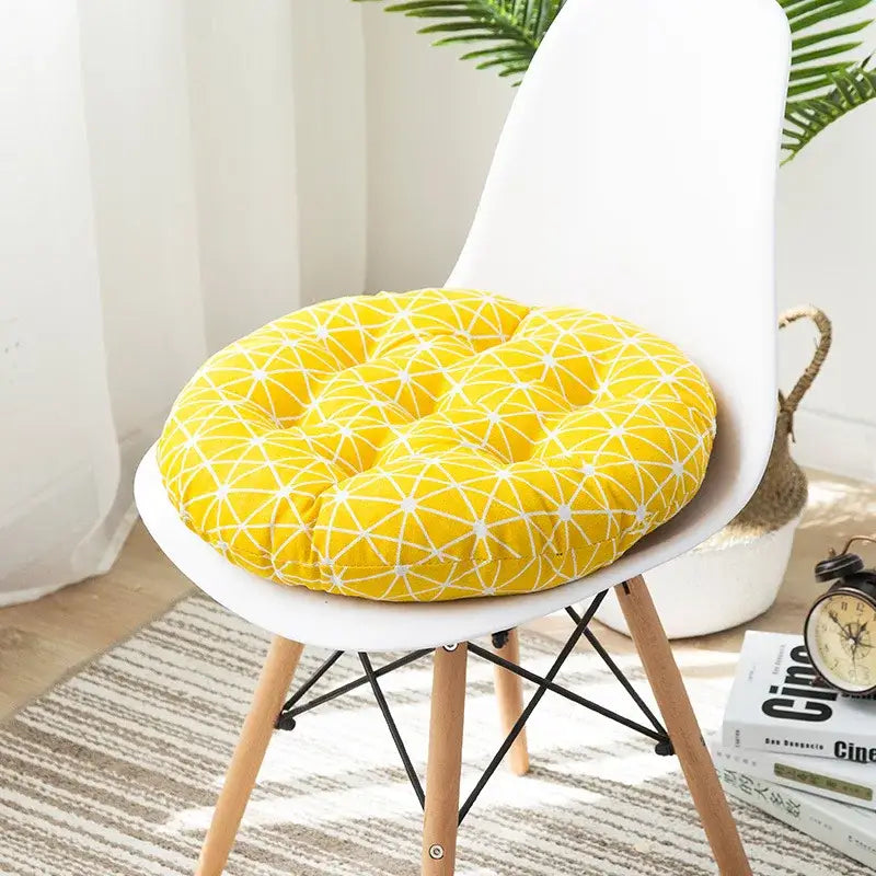 Bohemian blue green & red geometric meditation cushion pouf living room