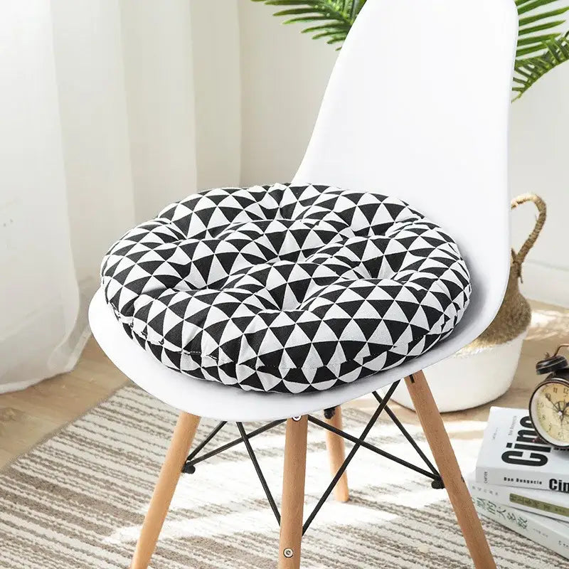 Bohemian blue green & red geometric meditation cushion pouf living room