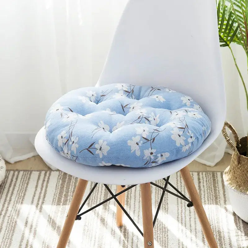 Bohemian blue green & red geometric meditation cushion pouf living room