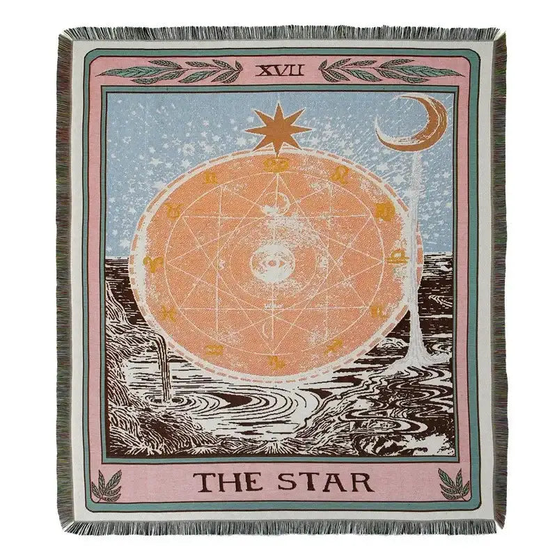 Bohemian camping blanket yellow sun pattern living room throw