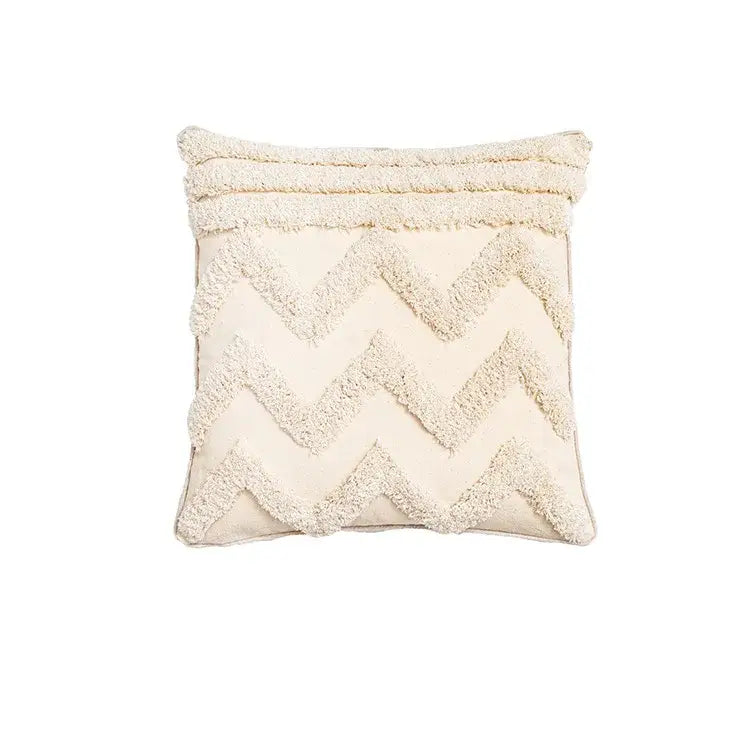 Bohemian cream geometric tassel cushion covers living room decor