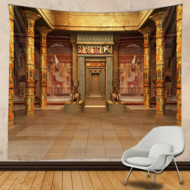 Bohemian egyptian building tapestry wall hanging for bedroom decor