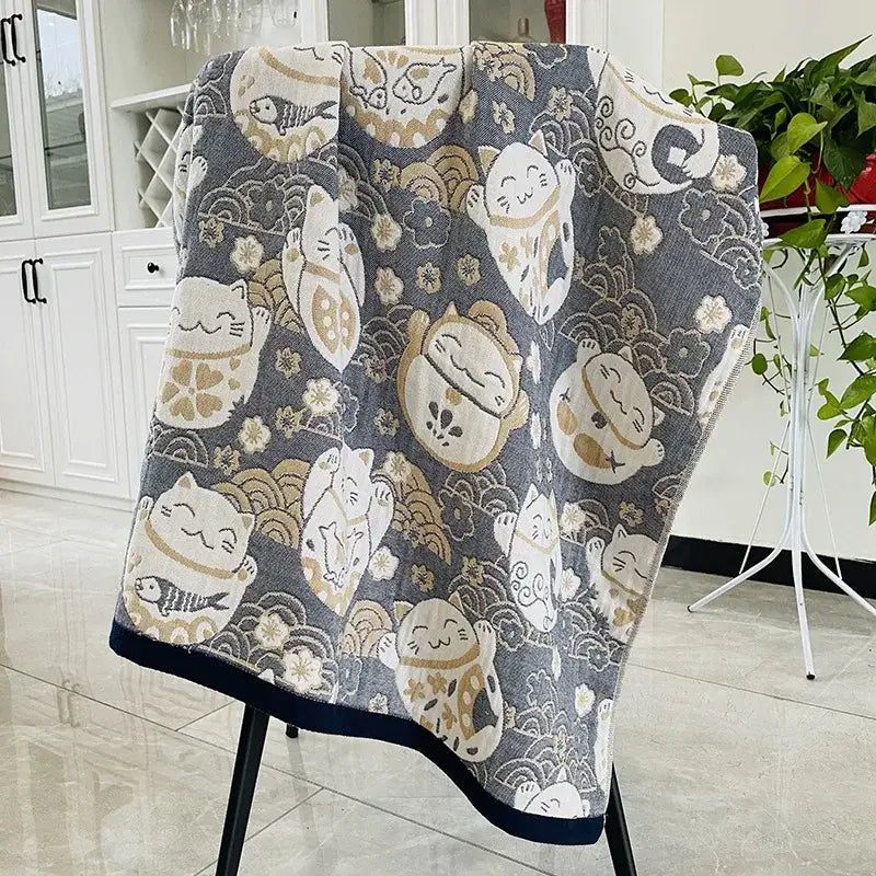 Bohemian floral cotton bath towel orange & teal bathroom wrap