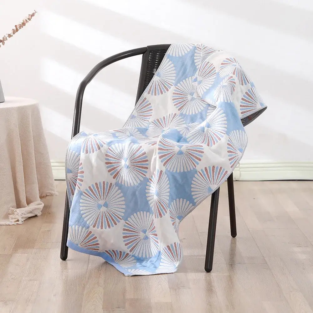 Bohemian floral cotton bath towel orange & teal bathroom wrap