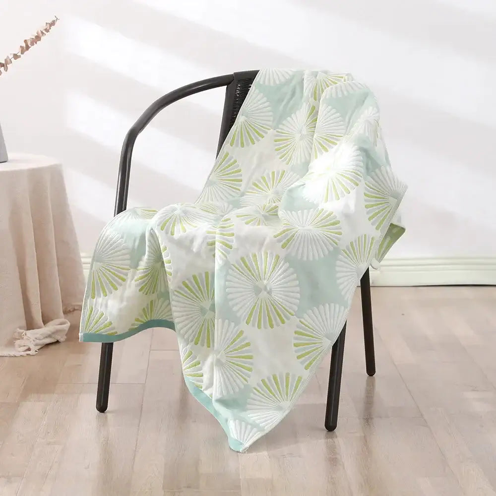Bohemian floral cotton bath towel orange & teal bathroom wrap