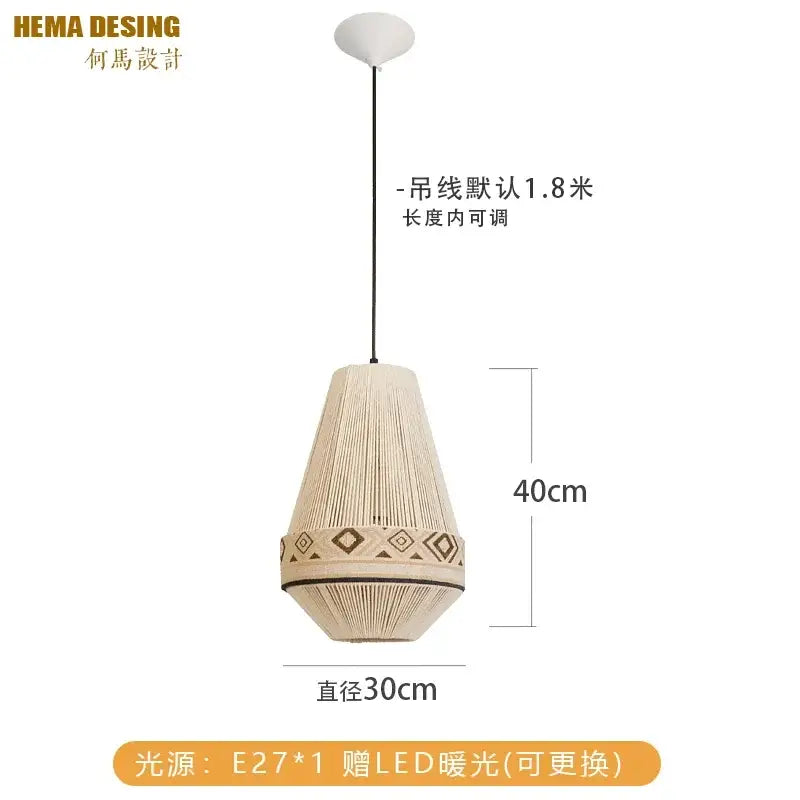 Bohemian fringe pendant lamp – dining room woven tassel light