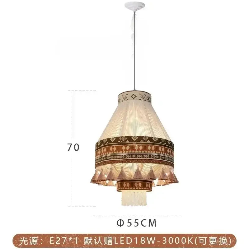 Bohemian fringe pendant lamp – dining room woven tassel light