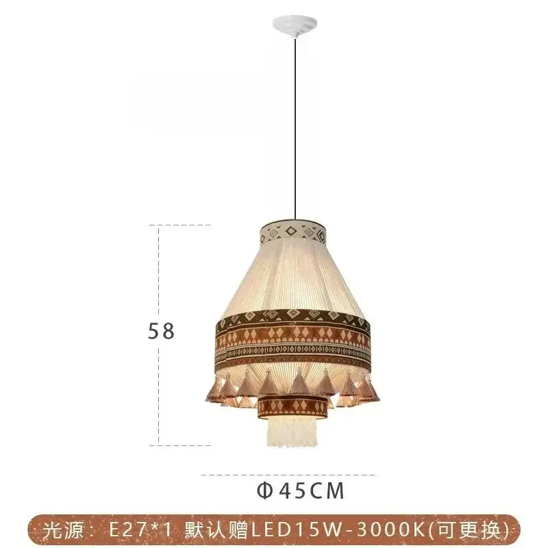 Bohemian fringe pendant lamp – dining room woven tassel light