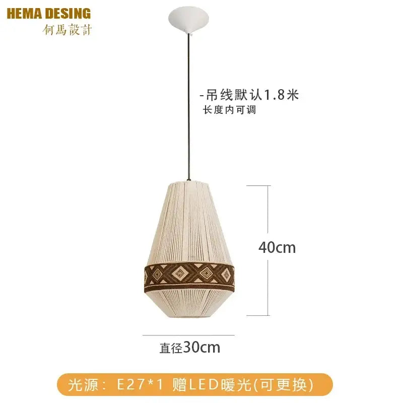 Bohemian fringe pendant lamp – dining room woven tassel light