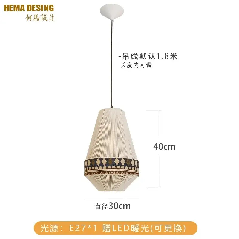 Bohemian fringe pendant lamp – dining room woven tassel light