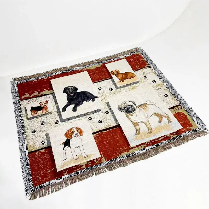 Bohemian jacquard sofa blanket pastoral autumn scene living room