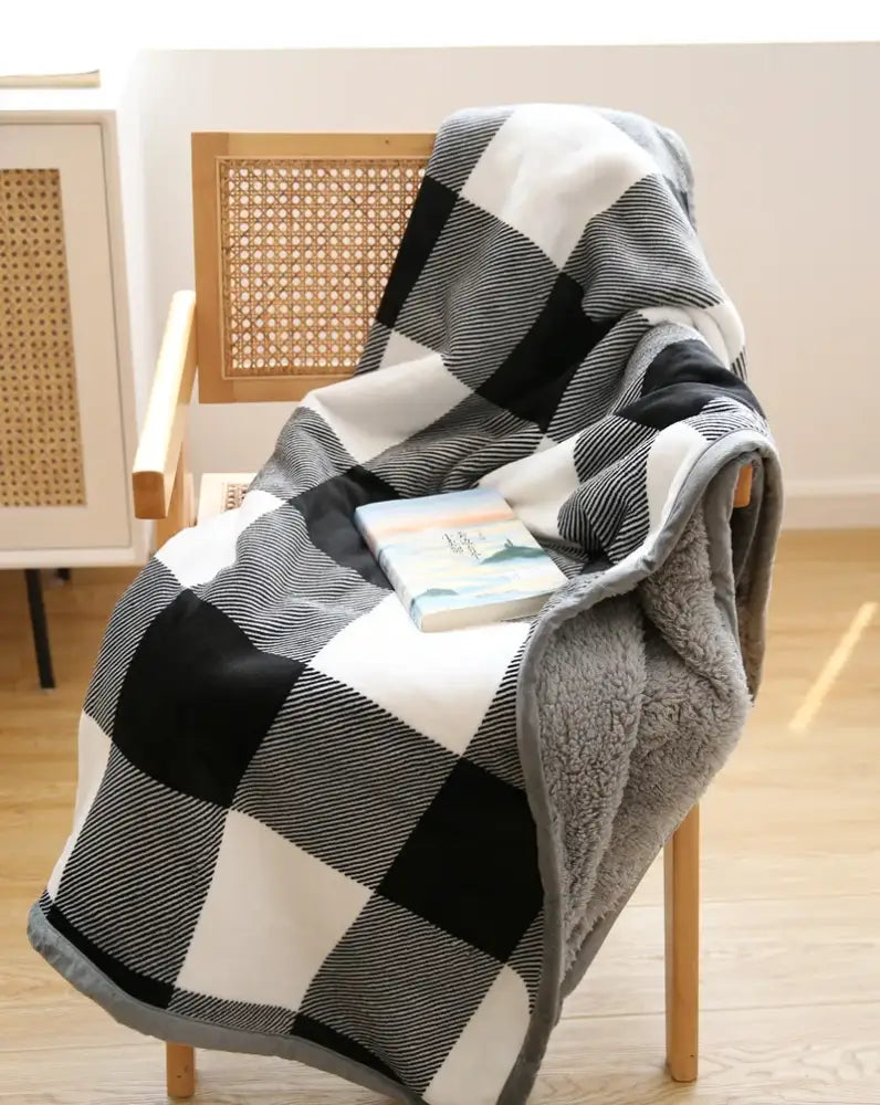 Bohemian multicolored striped coral fleece sofa blanket living room