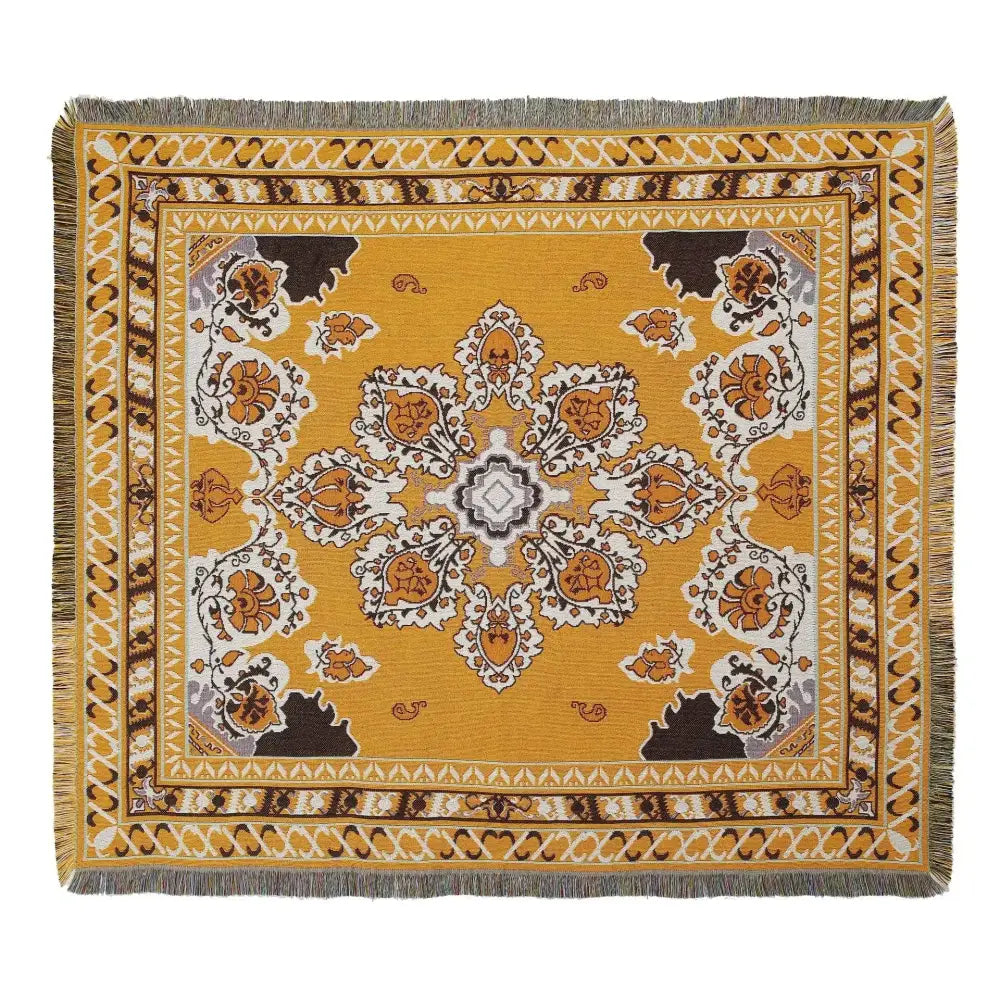 Bohemian outdoor blanket gray tiger tapestry rug living room throw