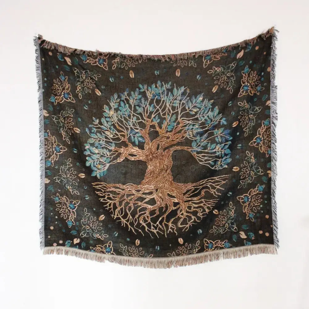 Bohemian outdoor blanket gray tiger tapestry rug living room throw