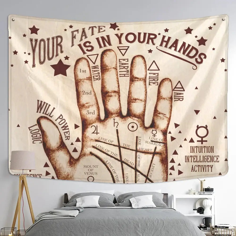 Bohemian purple cat paws tapestry – bedroom astrology wall decor