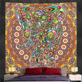 Bohemian purple & pink elephant god mandala tapestry bedroom decor