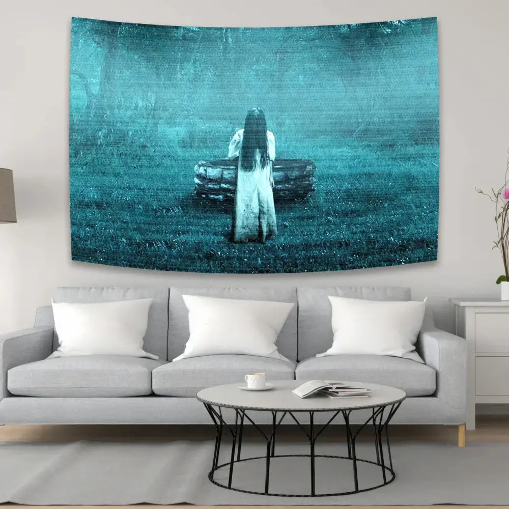 Bohemian sadakos wall tapestry blue bedroom fabric decor