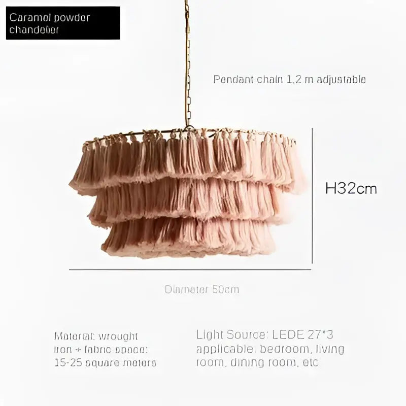 Bohemian vintage fela pink tassel pendant light bedroom decoration