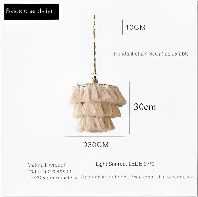 Bohemian vintage fela pink tassel pendant light bedroom decoration