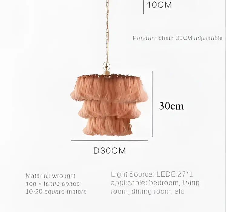 Bohemian vintage fela pink tassel pendant light bedroom decoration