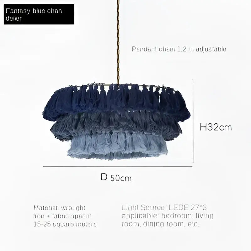 Bohemian vintage fela pink tassel pendant light bedroom decoration