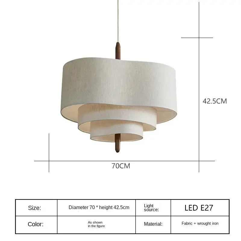 Bohemian wabi sabi beige linen pendant lamps for living room
