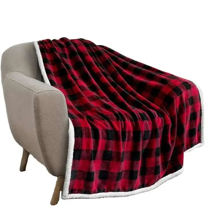 Bohemian winter blanket multicolored striped fleece for living room