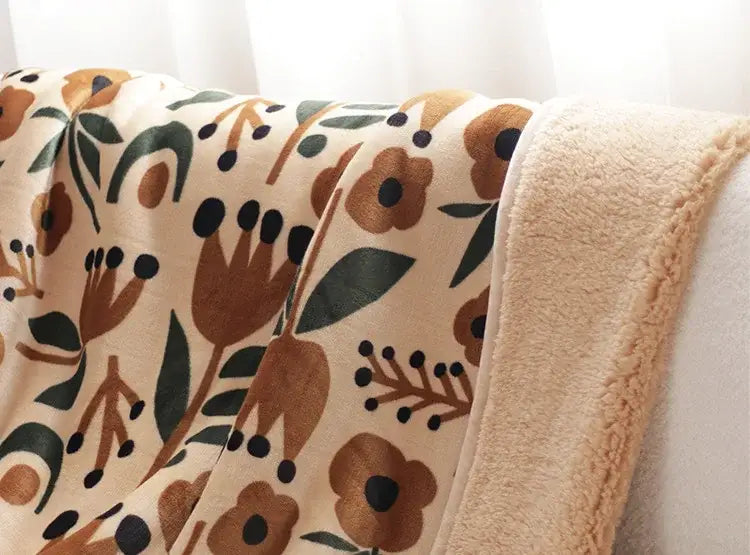 Bohemian winter blanket multicolored striped fleece for living room