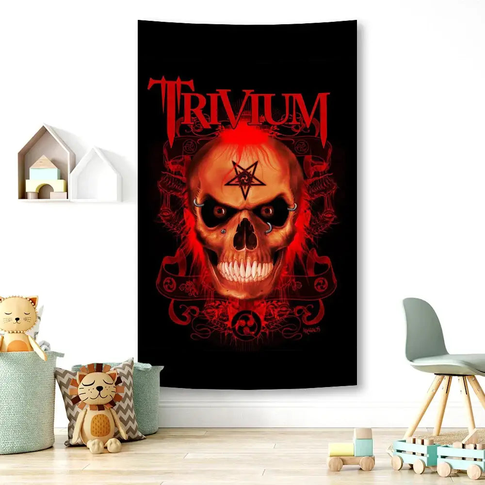 Boho band tapestry flag bedroom wall art and bedspread