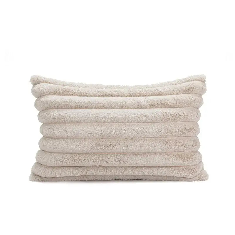 Boho beige tufted fringed geometric pillow cover living room decor