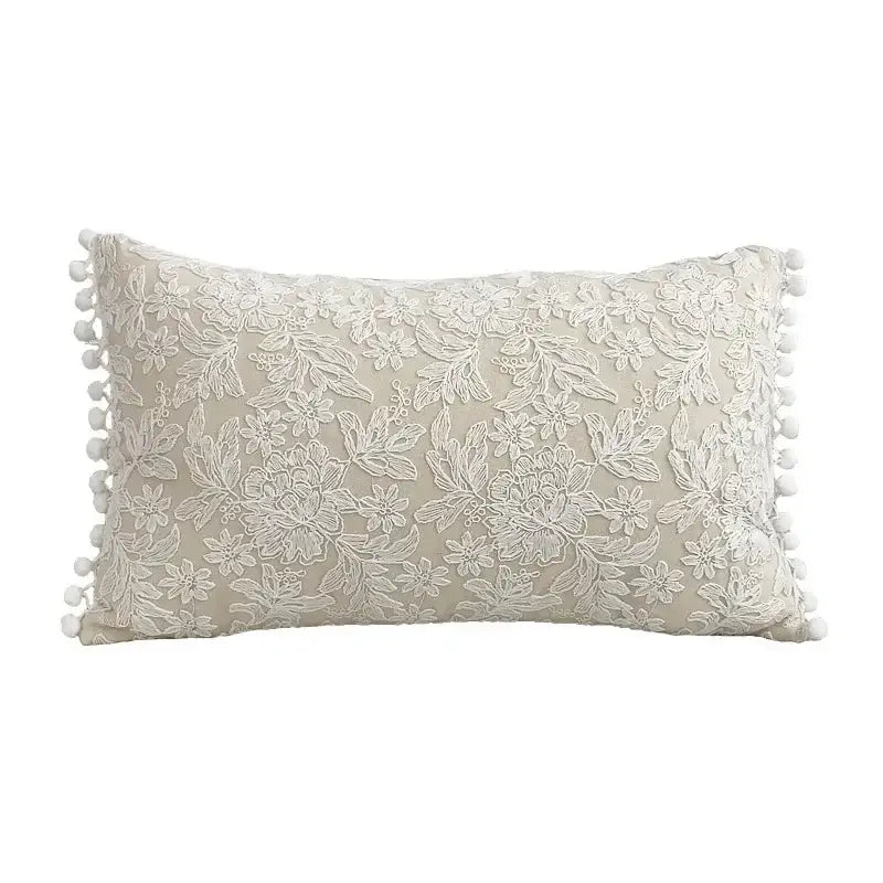 Boho beige & yellow linen cotton pillow cover living room decor