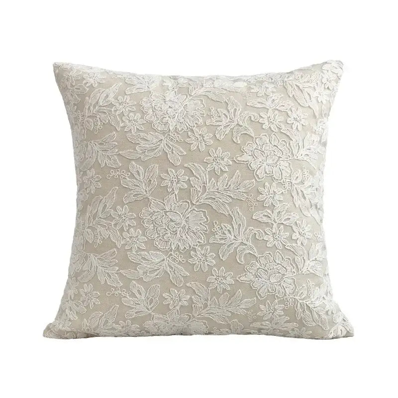Boho beige & yellow linen cotton pillow cover living room decor