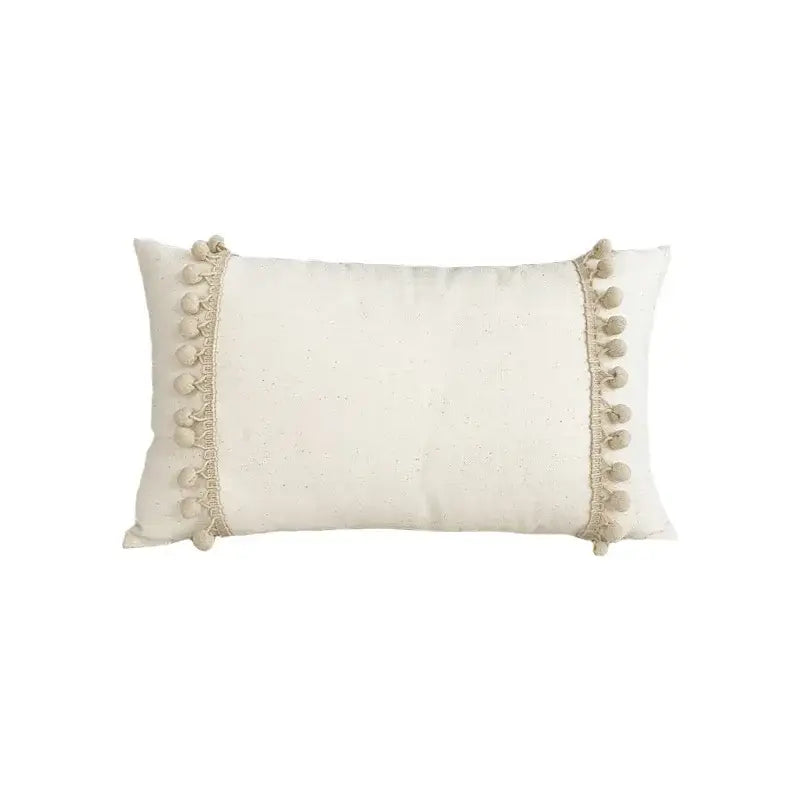 Boho beige & yellow linen cotton pillow cover living room decor