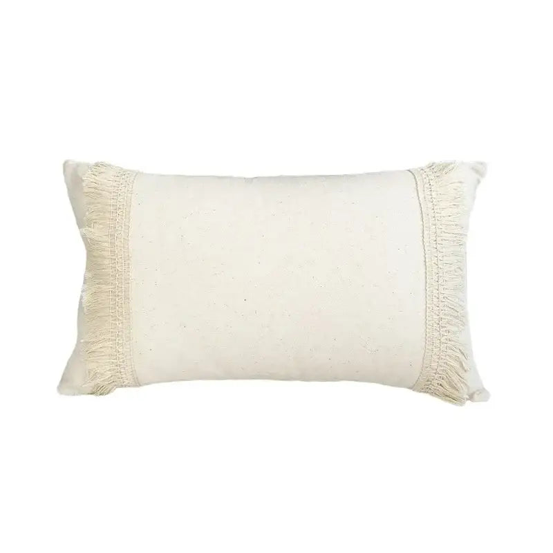 Boho beige & yellow linen cotton pillow cover living room decor