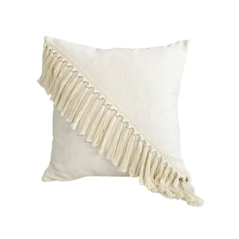 Boho beige & yellow linen cotton pillow cover living room decor