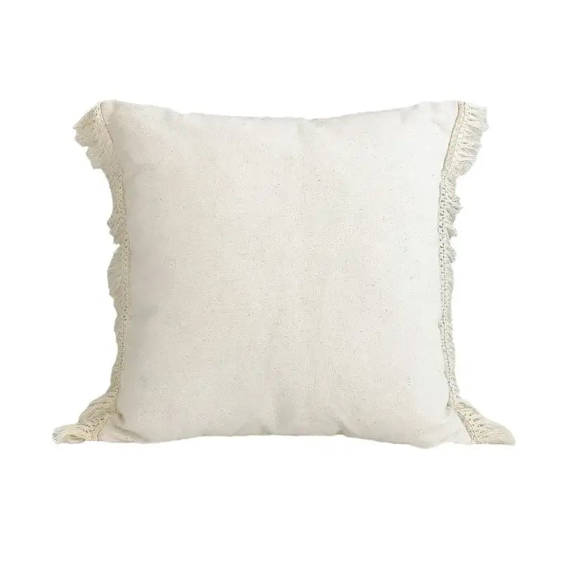 Boho beige & yellow linen cotton pillow cover living room decor
