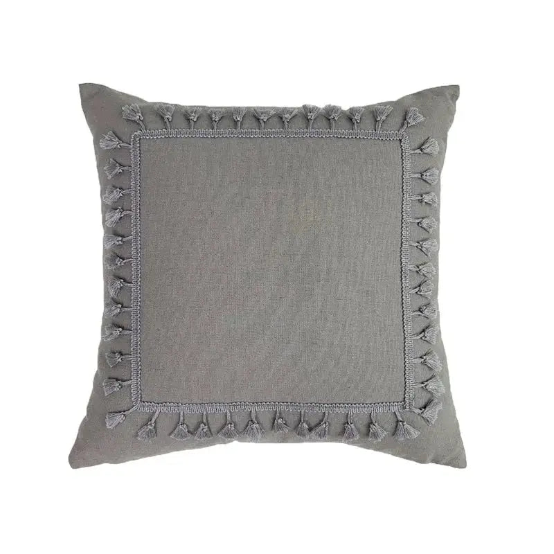 Boho beige & yellow linen cotton pillow cover living room decor