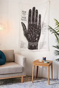 Boho black and white divination tapestry pink ouija bedroom wall hanging