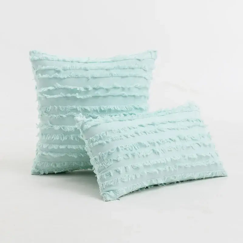 Boho black tassel striped pillow covers living room decor