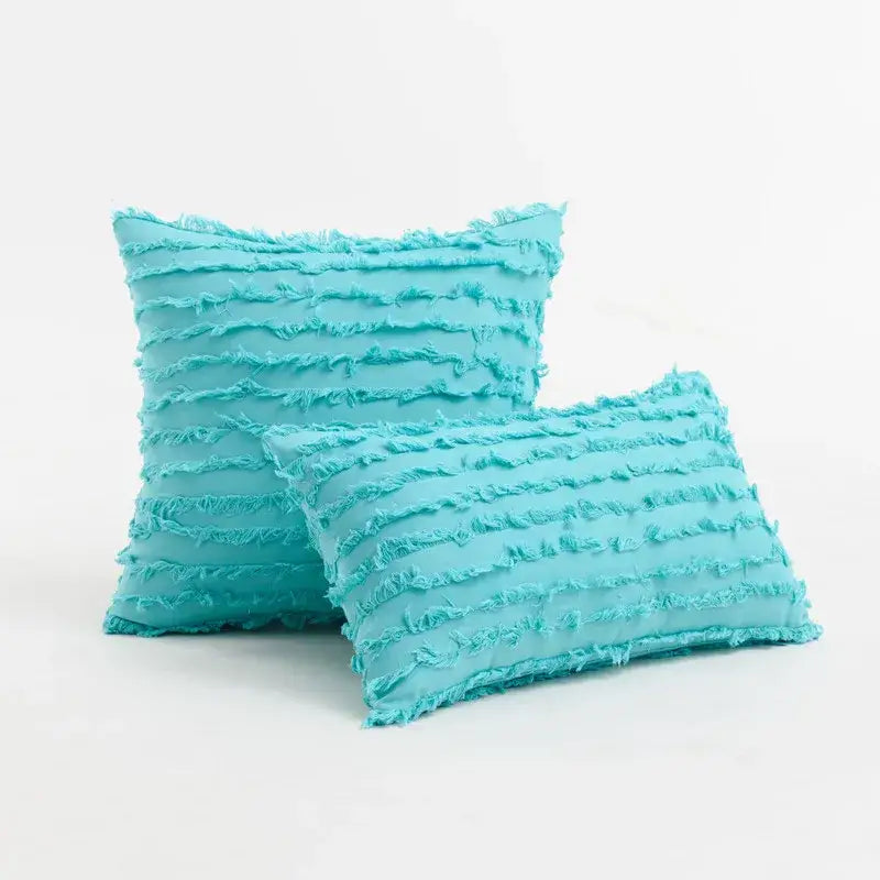 Boho black tassel striped pillow covers living room decor