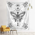 Boho black & white geometric butterfly tapestry bedroom wall hanging