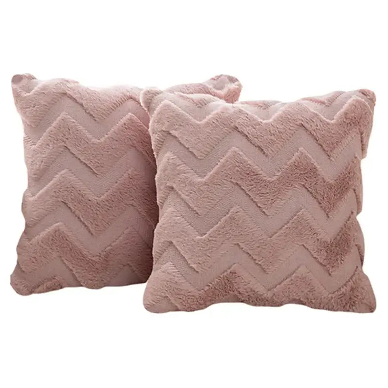 Boho chic white faux fur chevron pillow cover bedroom decor